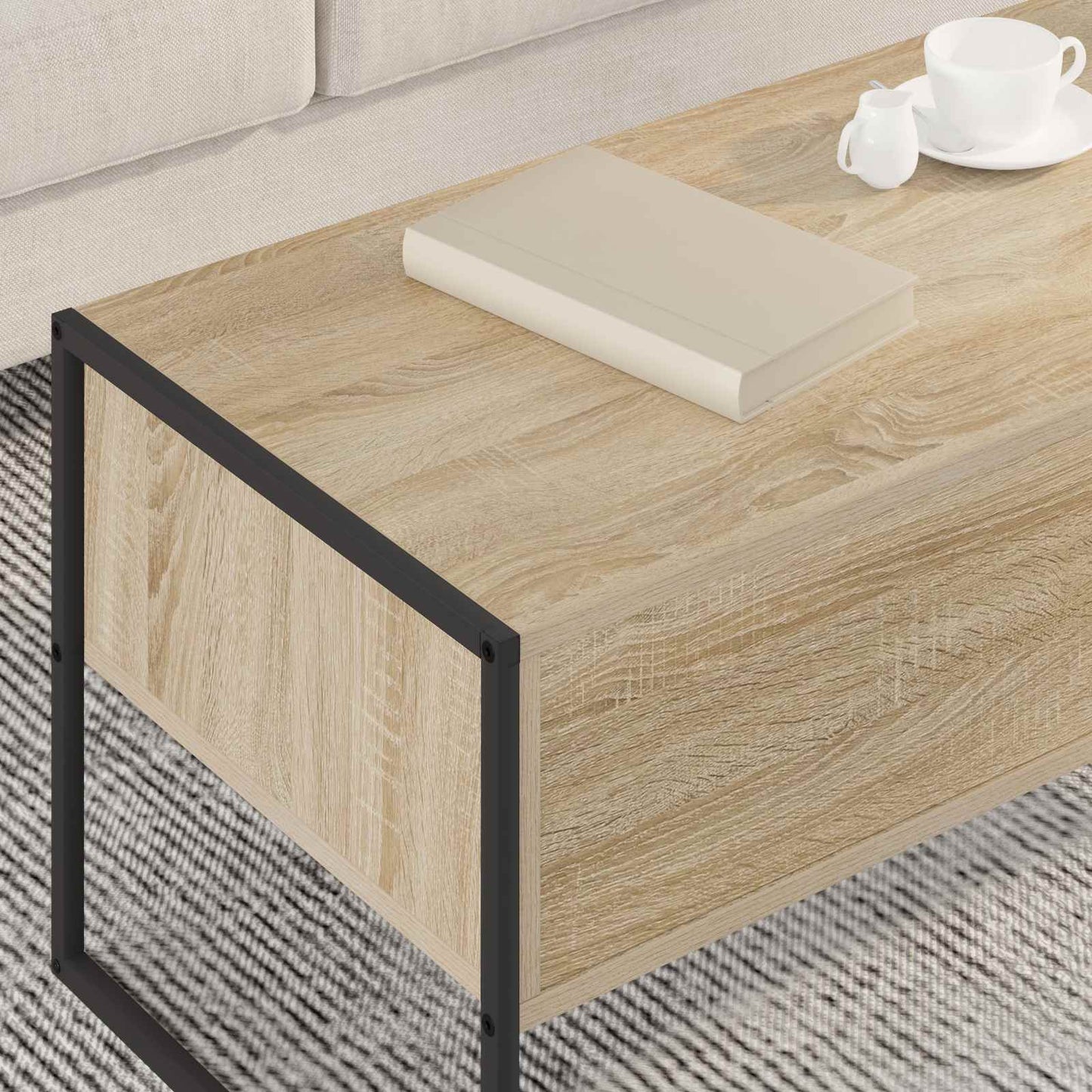 Kaffebord med skuff Sonoma 100 x 46 x 40 cm Konstruert tre