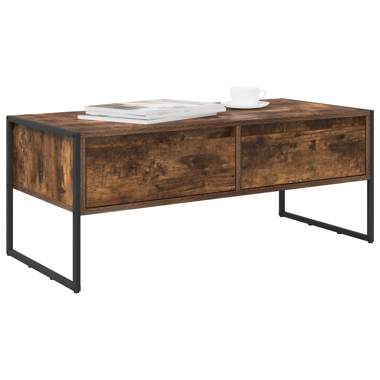 Kaffebord med skuff Røyk Eik 100 x 46 x 40 cm Konstruert tre