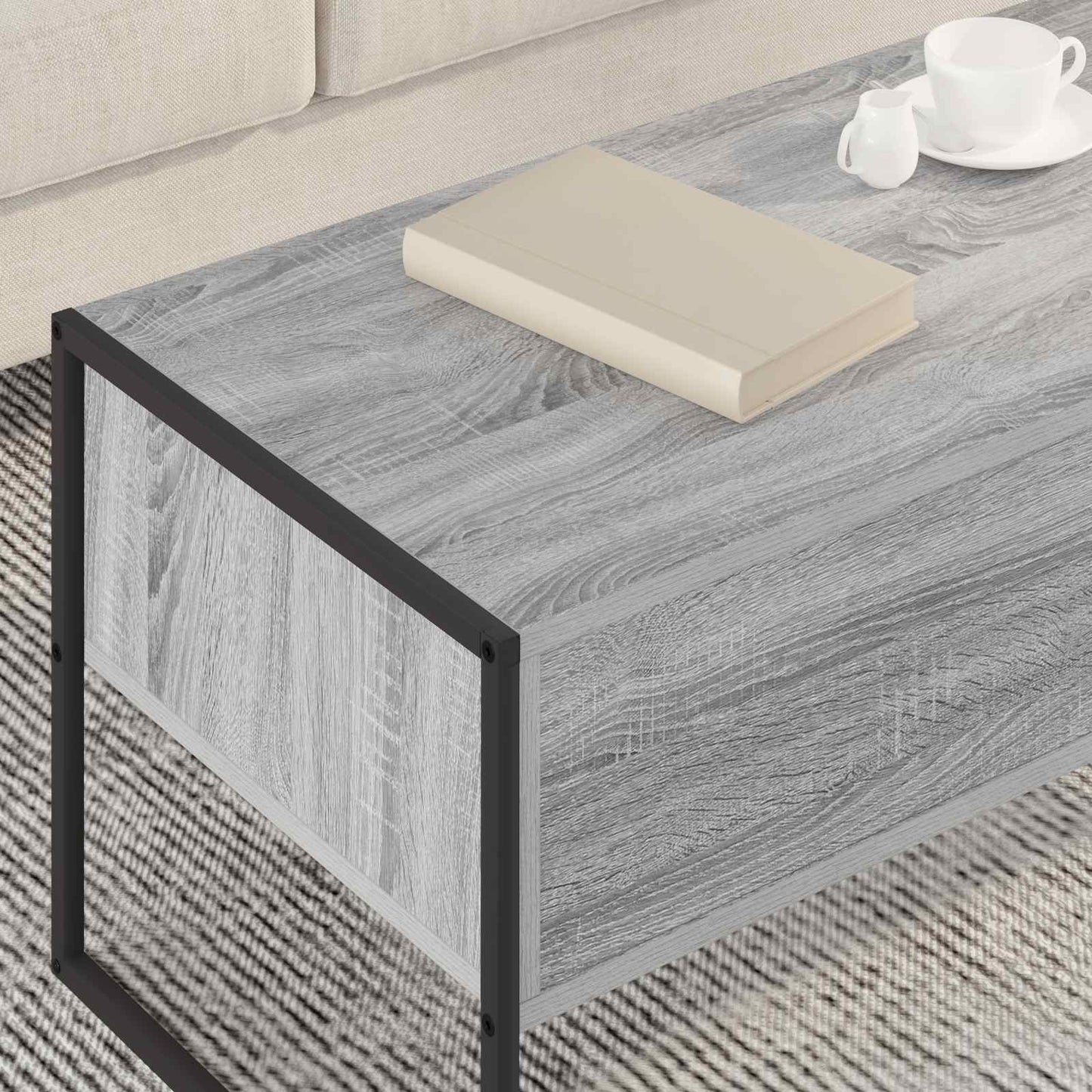 Kaffebord med skuff Grå Sonoma 100 x 46 x 40 cm Konstruert tre