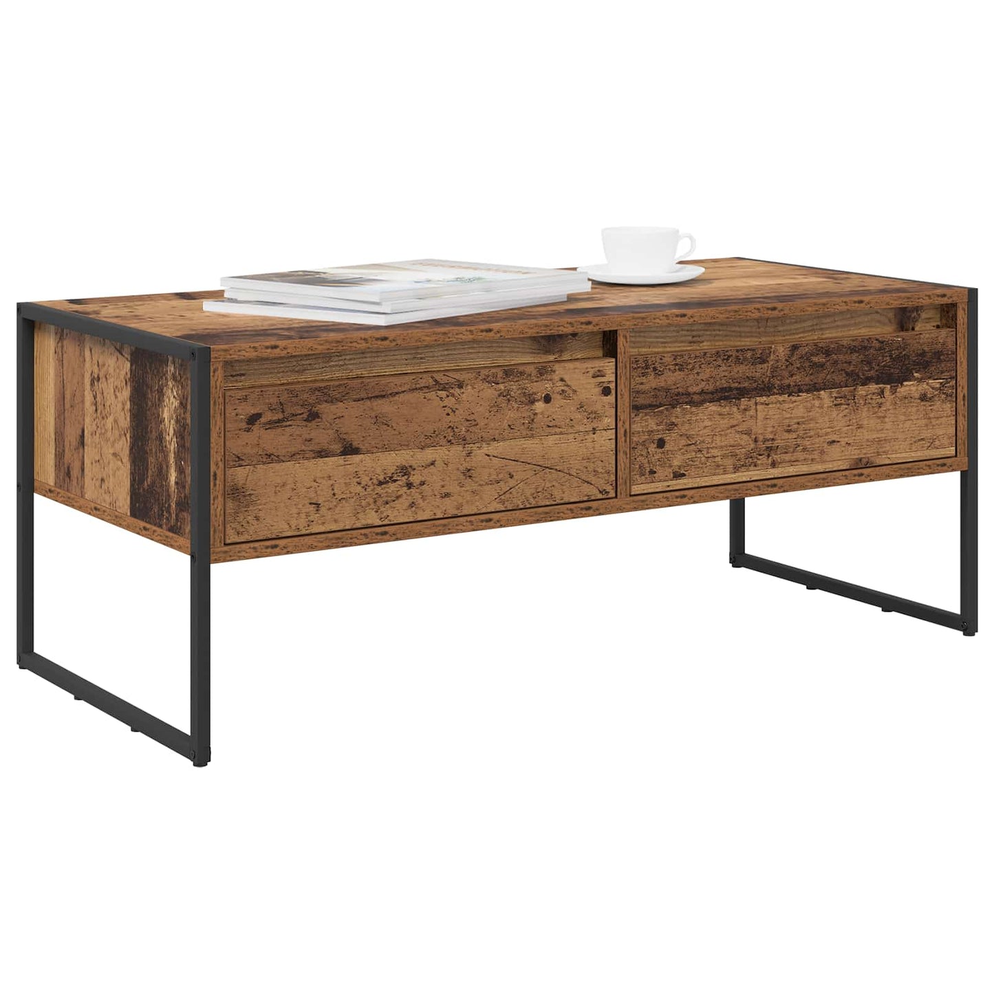 Kaffebord med skuff Gamle tre 100 x 46 x 40 cm Konstruert tre
