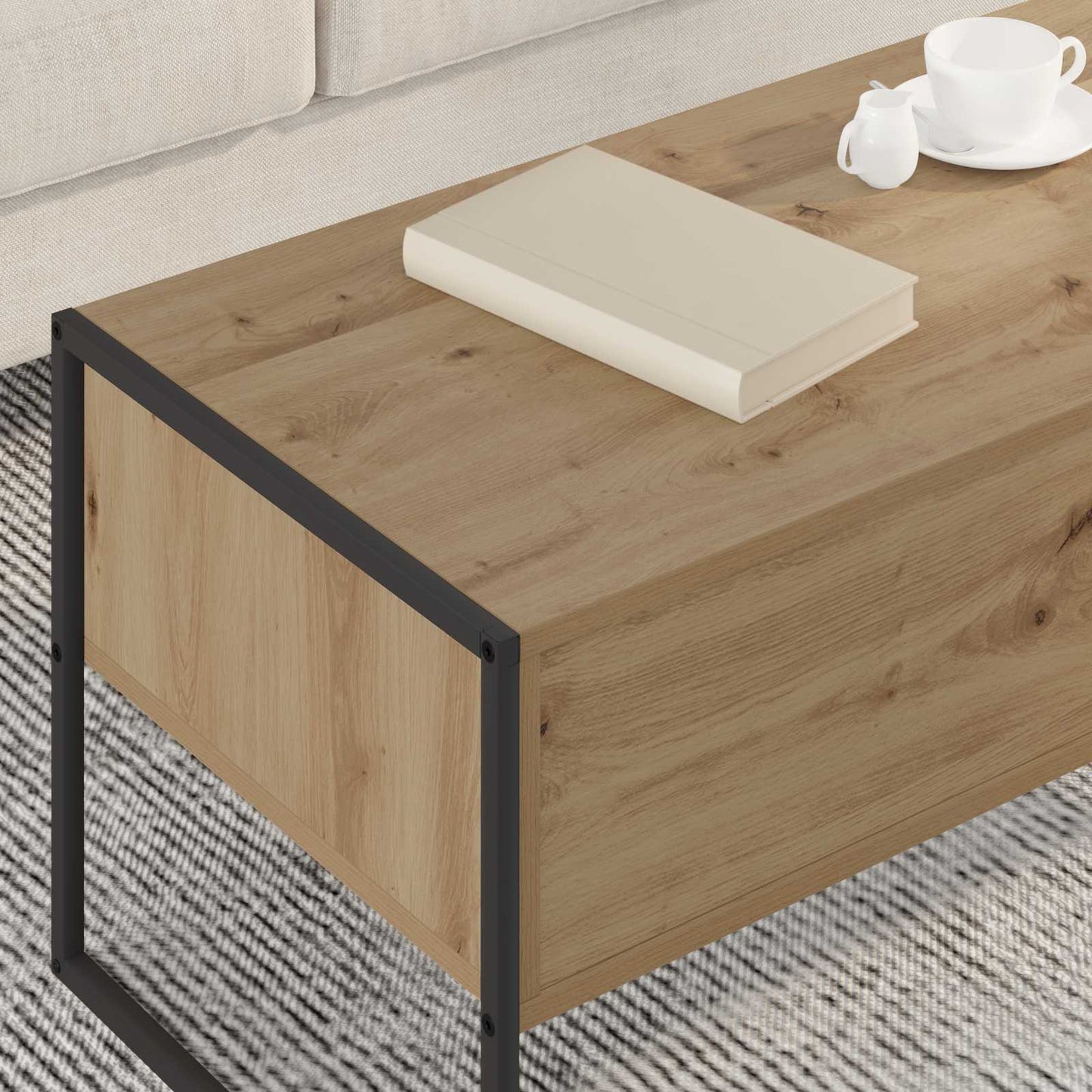 Kaffebord Kunstnerisk Eik 100 x 46 x 40 cm Konstruert tre