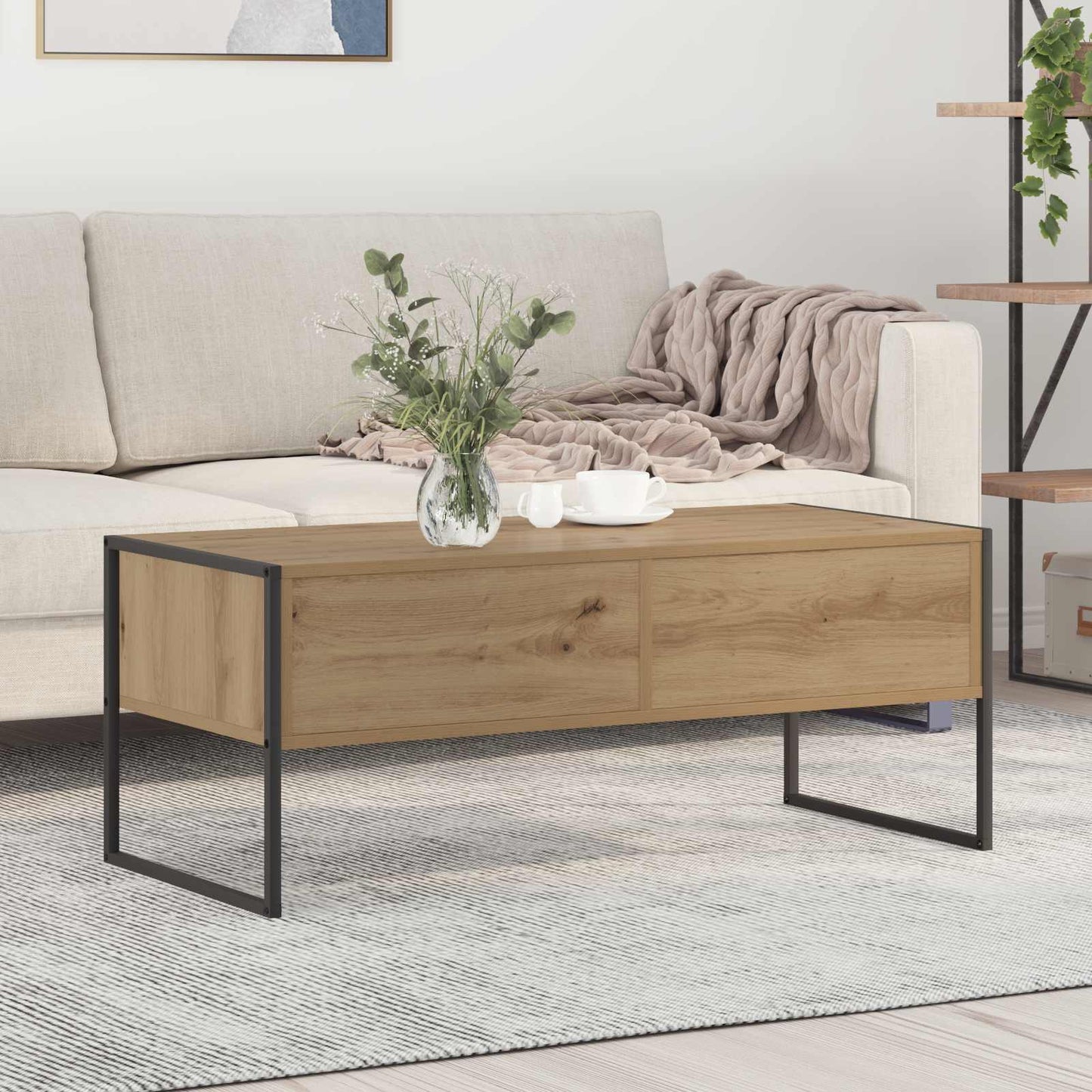 Kaffebord Kunstnerisk Eik 100 x 46 x 40 cm Konstruert tre