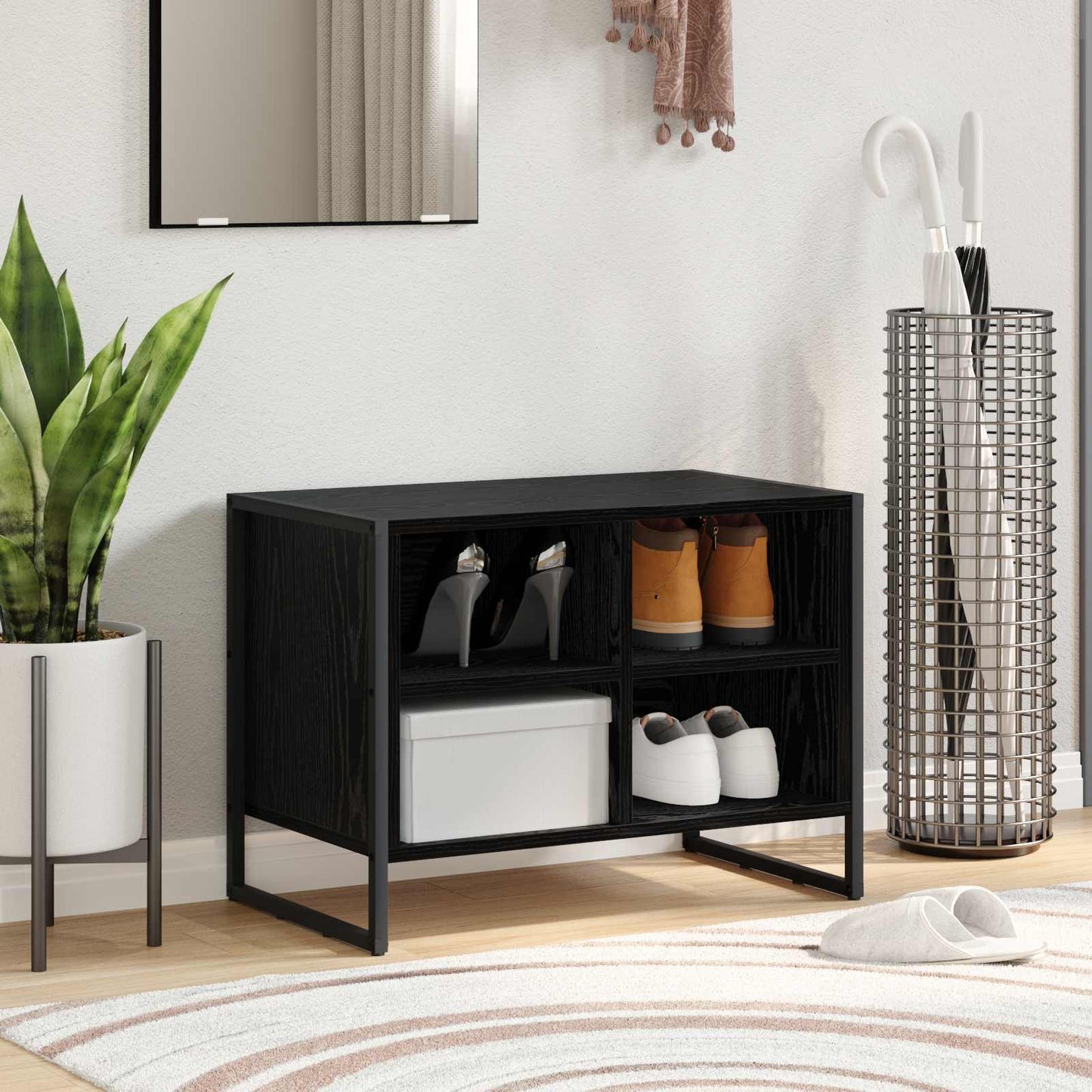 Sko Skap 60 x 35 x 44 cm Konstruert tre Svart Eik
