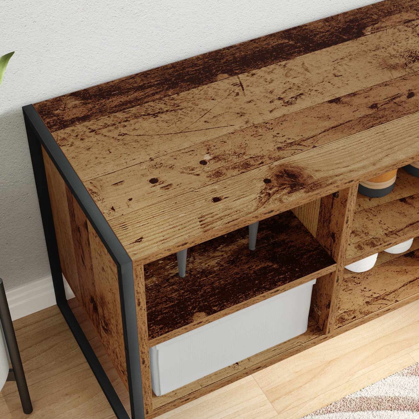 Sko Skap med lagring Gamle tre 60 x 35 x 44 cm Konstruert tre