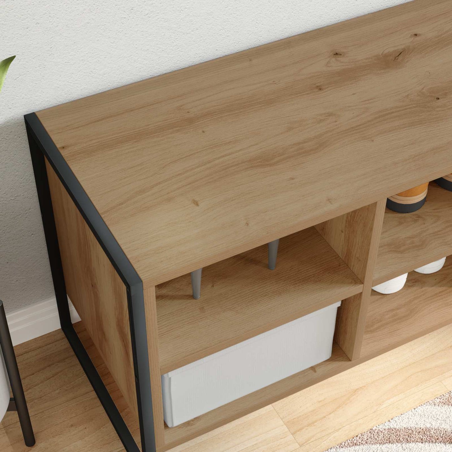 Sko Skap Kunstnerisk Eik 60 x 35 x 44 cm Konstruert tre