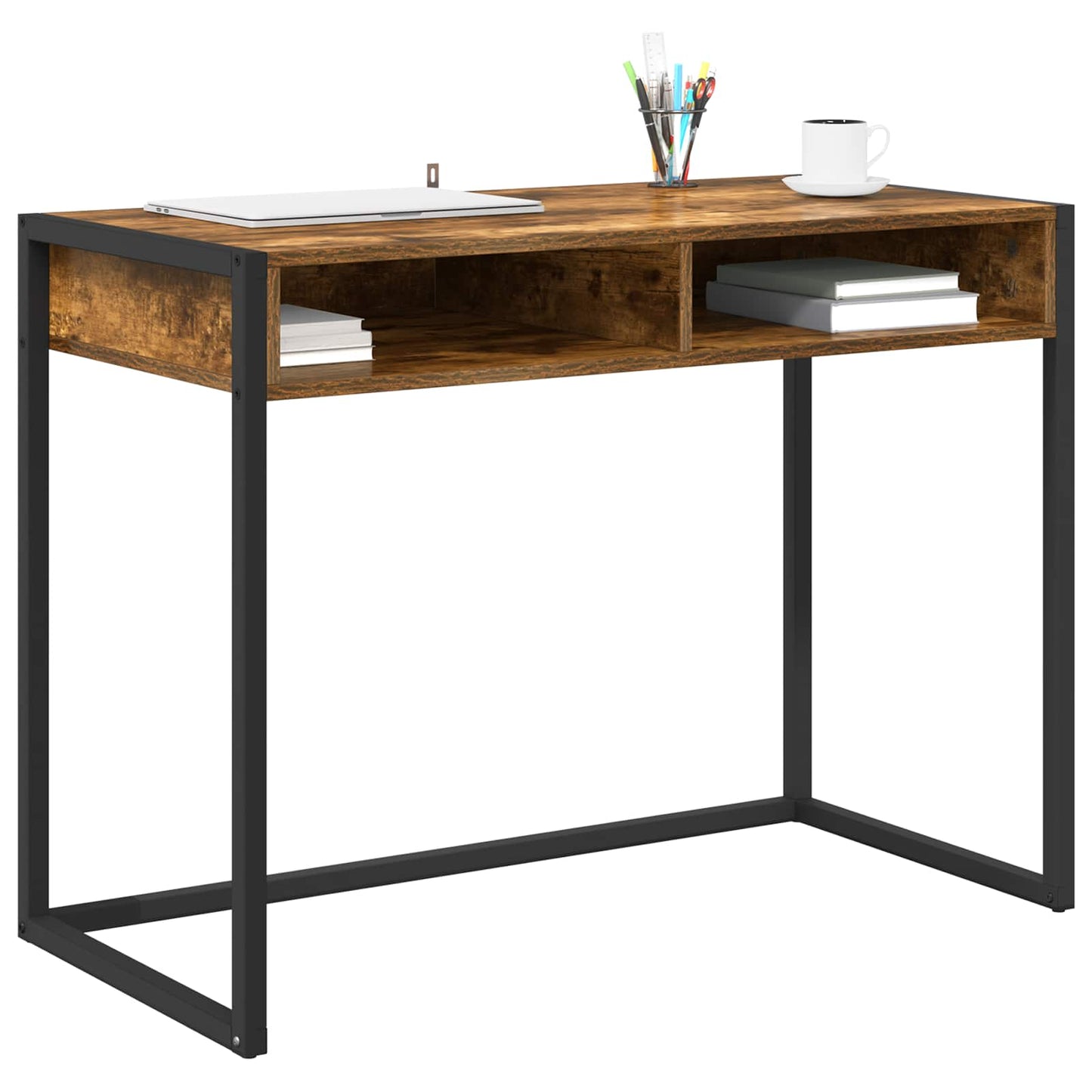 Skrivebord med lagring Røyk Eik 100 x 50 x 75 cm Konstruert tre