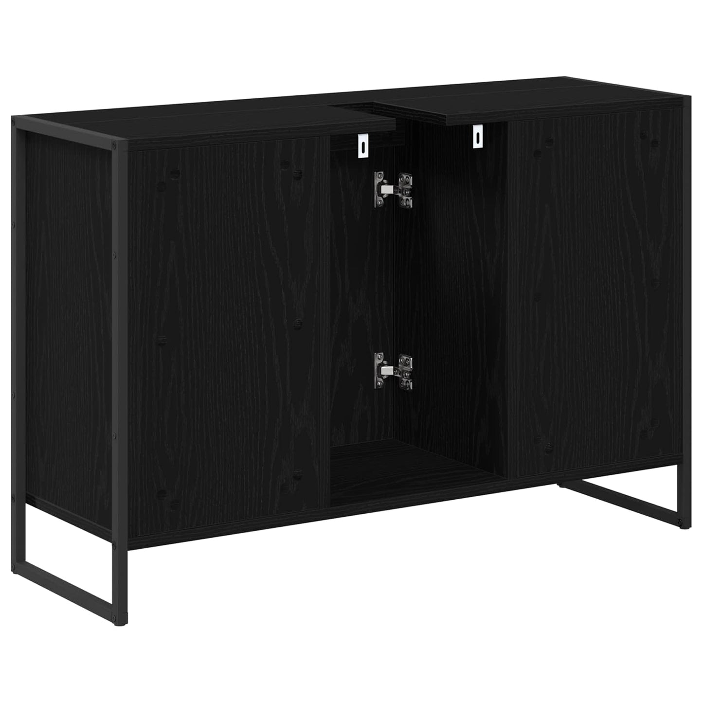 Baderomsskap med dør Svart Eik 90 x 30 x 60 cm Konstruert tre