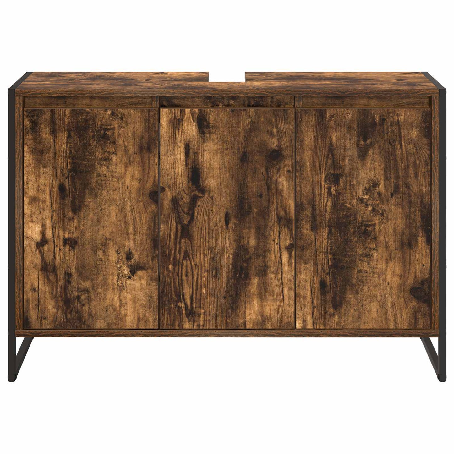 Baderomsskap med dør Røyk Eik 90 x 30 x 60 cm Konstruert tre