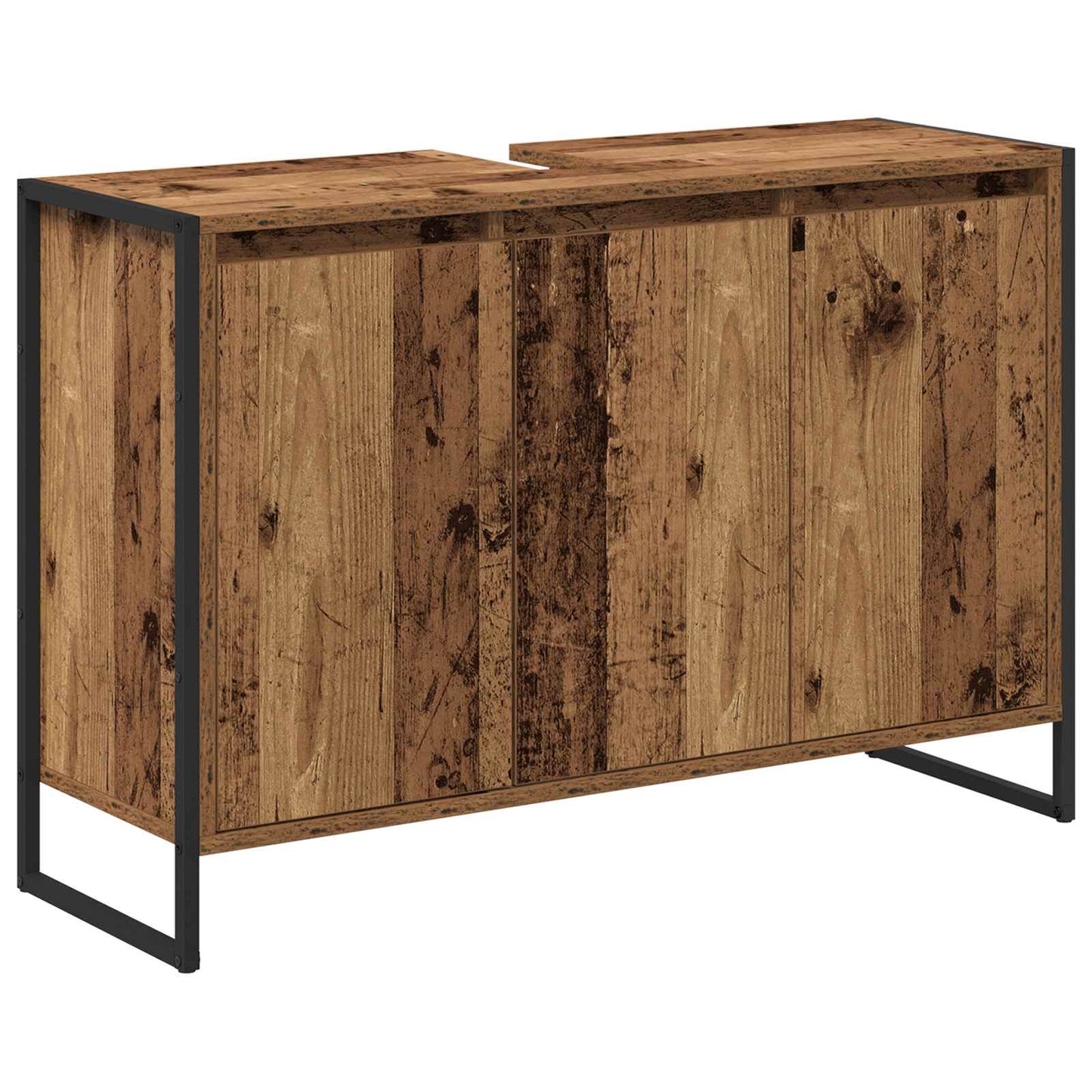 Baderomsskap med dør Gamle tre 90 x 30 x 60 cm Konstruert tre