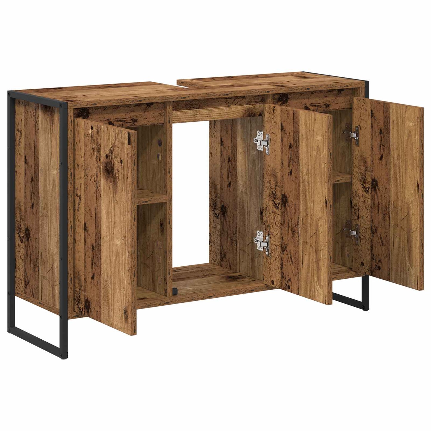 Baderomsskap med dør Gamle tre 90 x 30 x 60 cm Konstruert tre