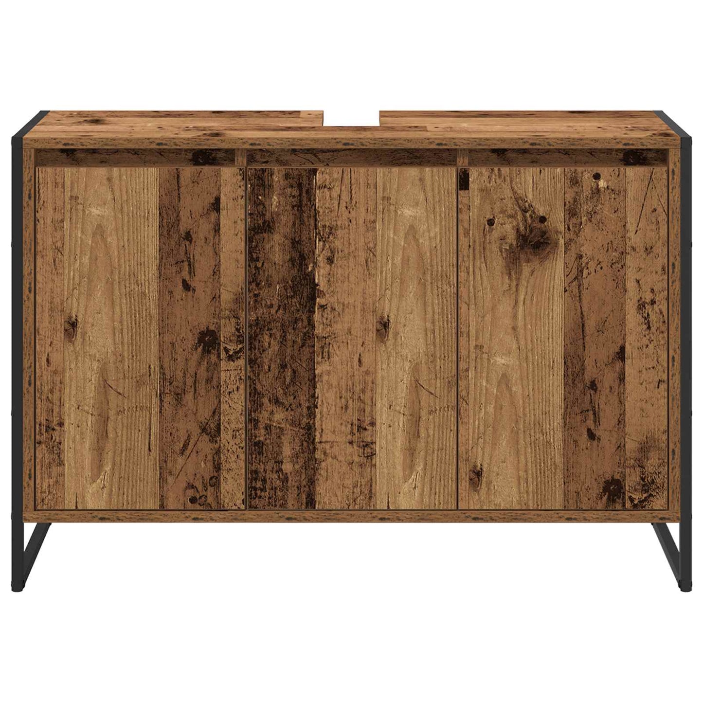 Baderomsskap med dør Gamle tre 90 x 30 x 60 cm Konstruert tre