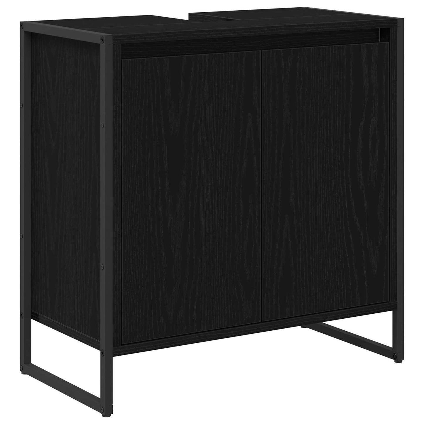 Baderomsskap med dør Svart Eik 60 x 30 x 60 cm Konstruert tre