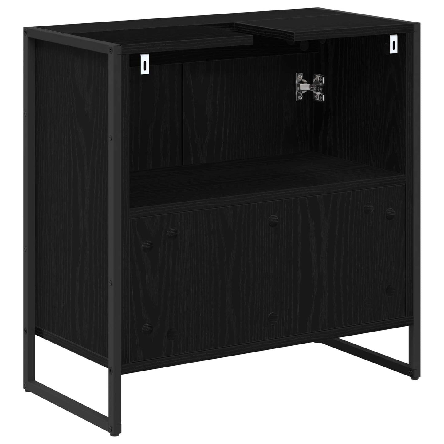 Baderomsskap med dør Svart Eik 60 x 30 x 60 cm Konstruert tre