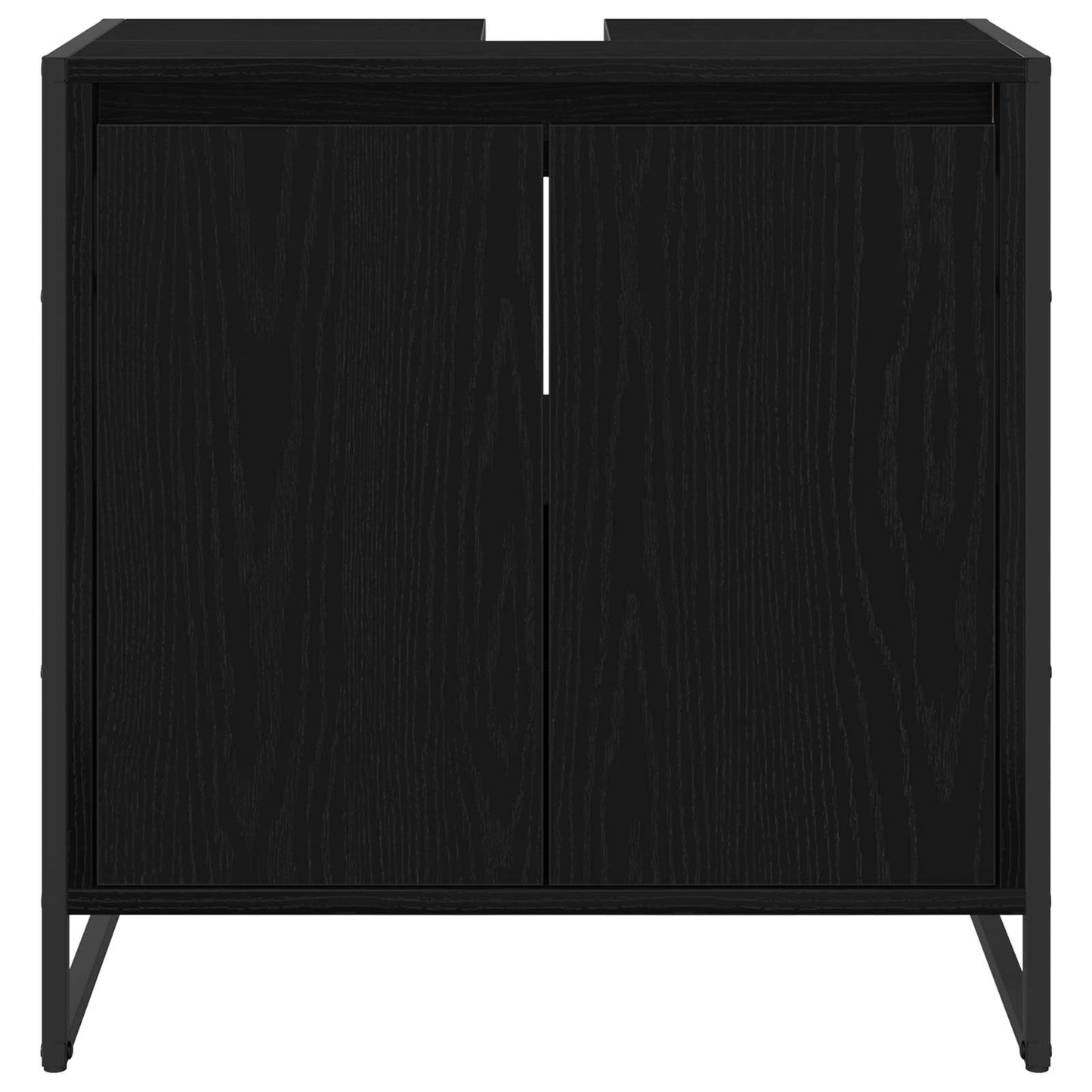 Baderomsskap med dør Svart Eik 60 x 30 x 60 cm Konstruert tre