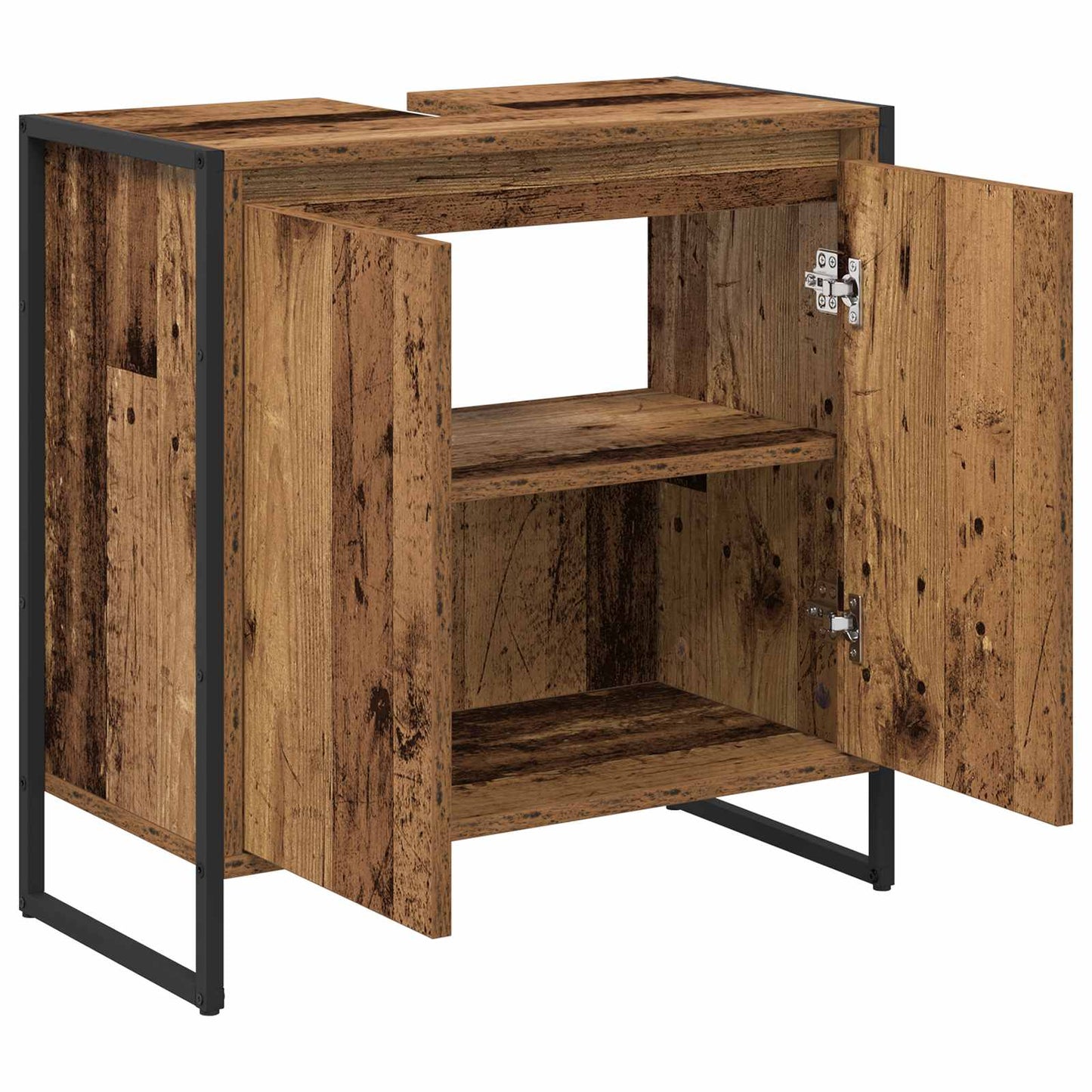 Baderomsskap med dør Gamle tre 60 x 30 x 60 cm Konstruert tre