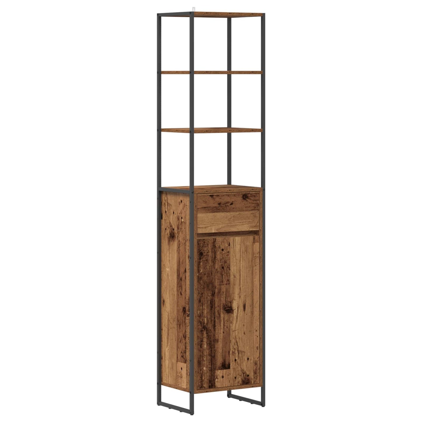 Baderomsskap med dør Gamle tre 40 x 30 x 180 cm Konstruert tre