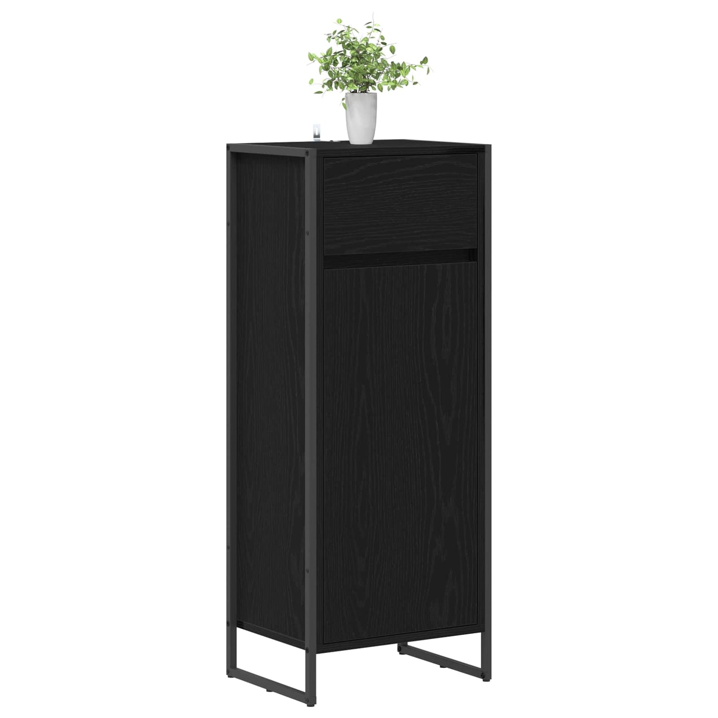 Baderomsskap med dør Svart Eik 40 x 30 x 100 cm Konstruert tre