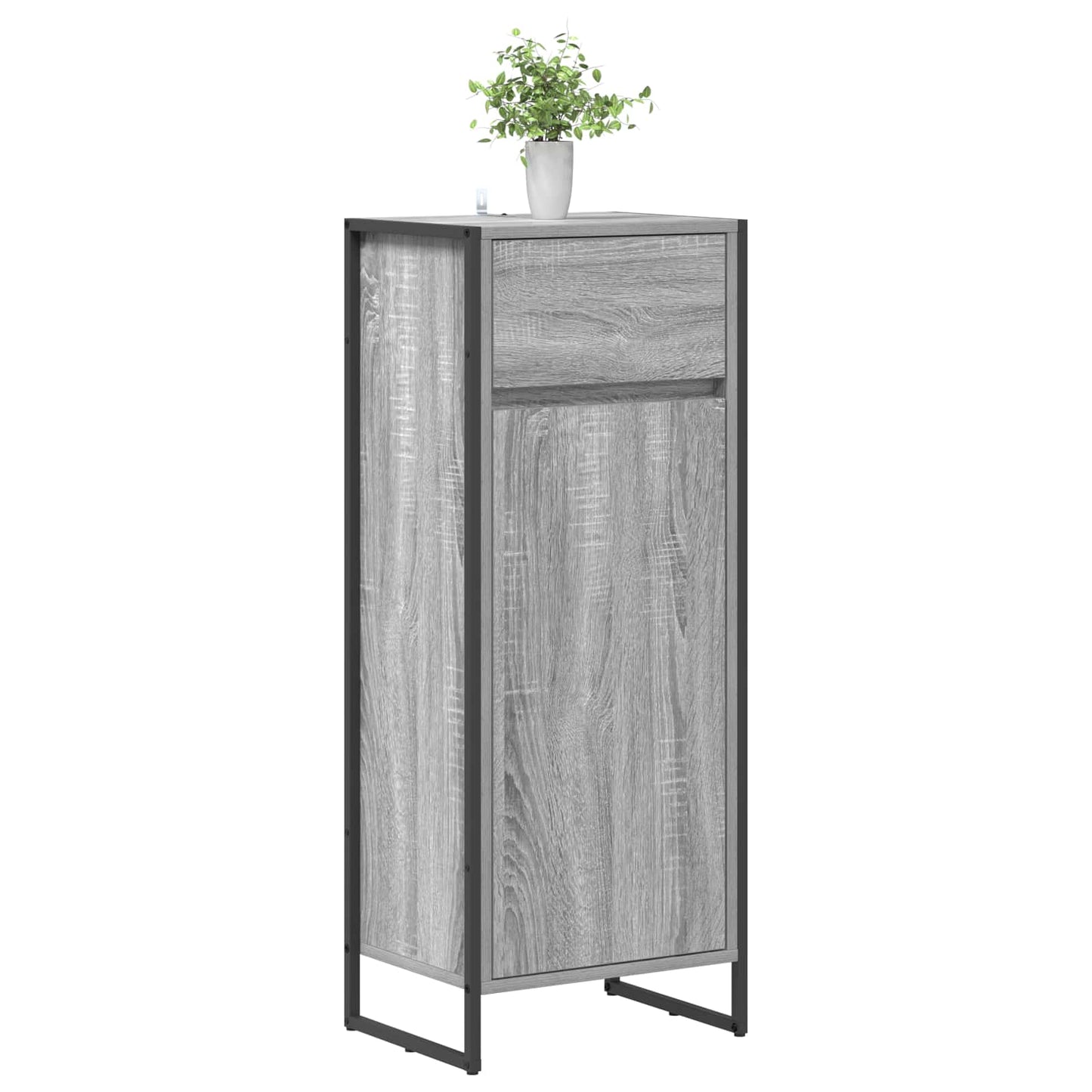 Baderomsskap med dør Grå Sonoma 40 x 30 x 100 cm Konstruert tre