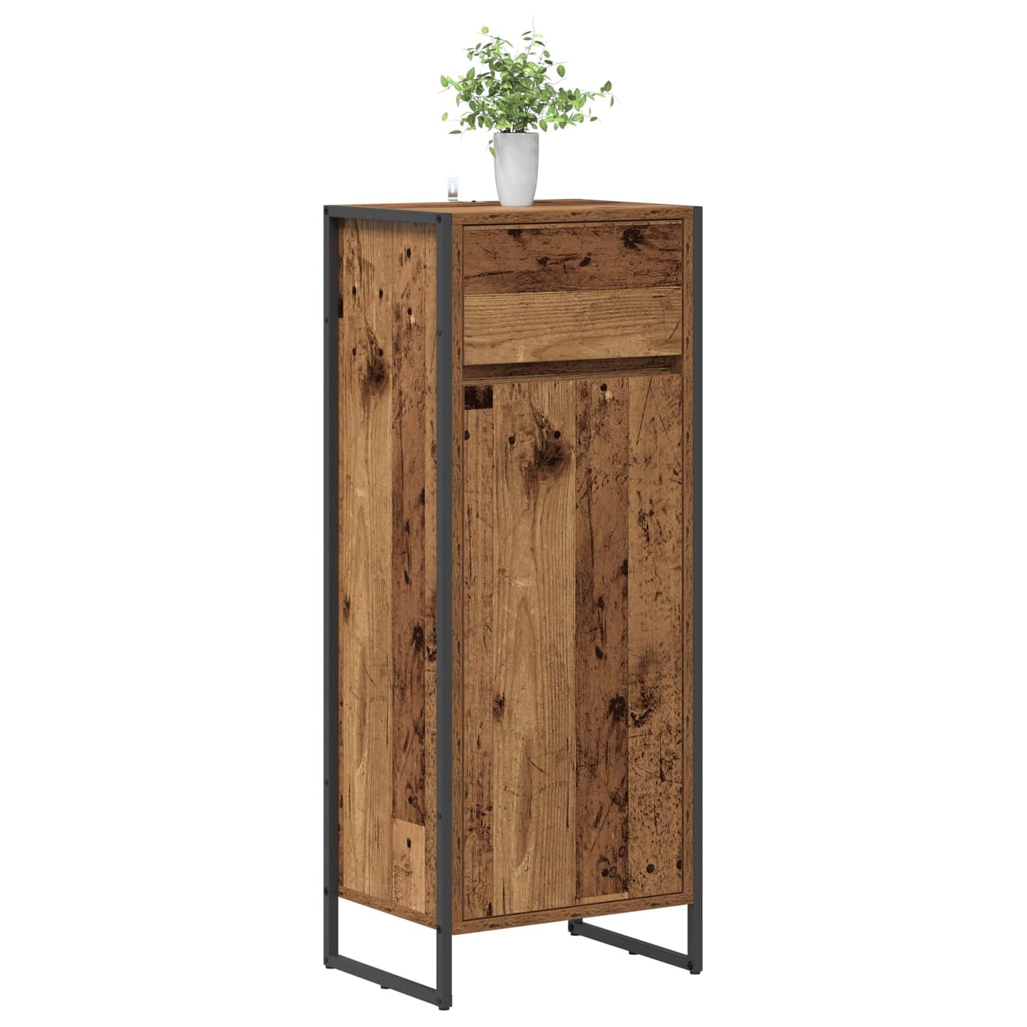 Baderomsskap med dør Gamle tre 40 x 30 x 100 cm Konstruert tre
