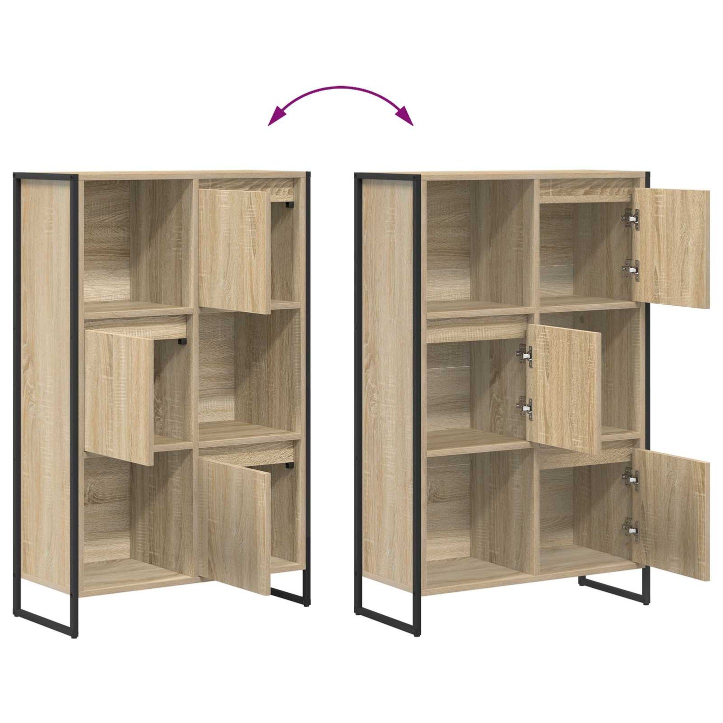 Bokskap Sonoma 68 x 30 x 108.5 cm Konstruert tre