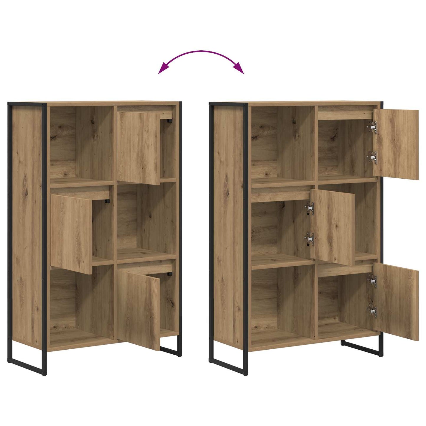 Bokskap Kunstnerisk Eik 68 x 30 x 108.5 cm Konstruert tre