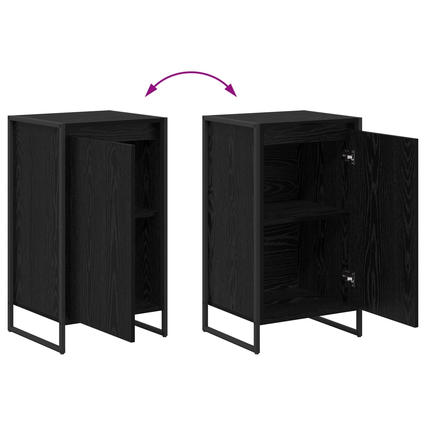 Serviesskap Svart Eik 43 x 36 x 75,5 cm Konstruert tre