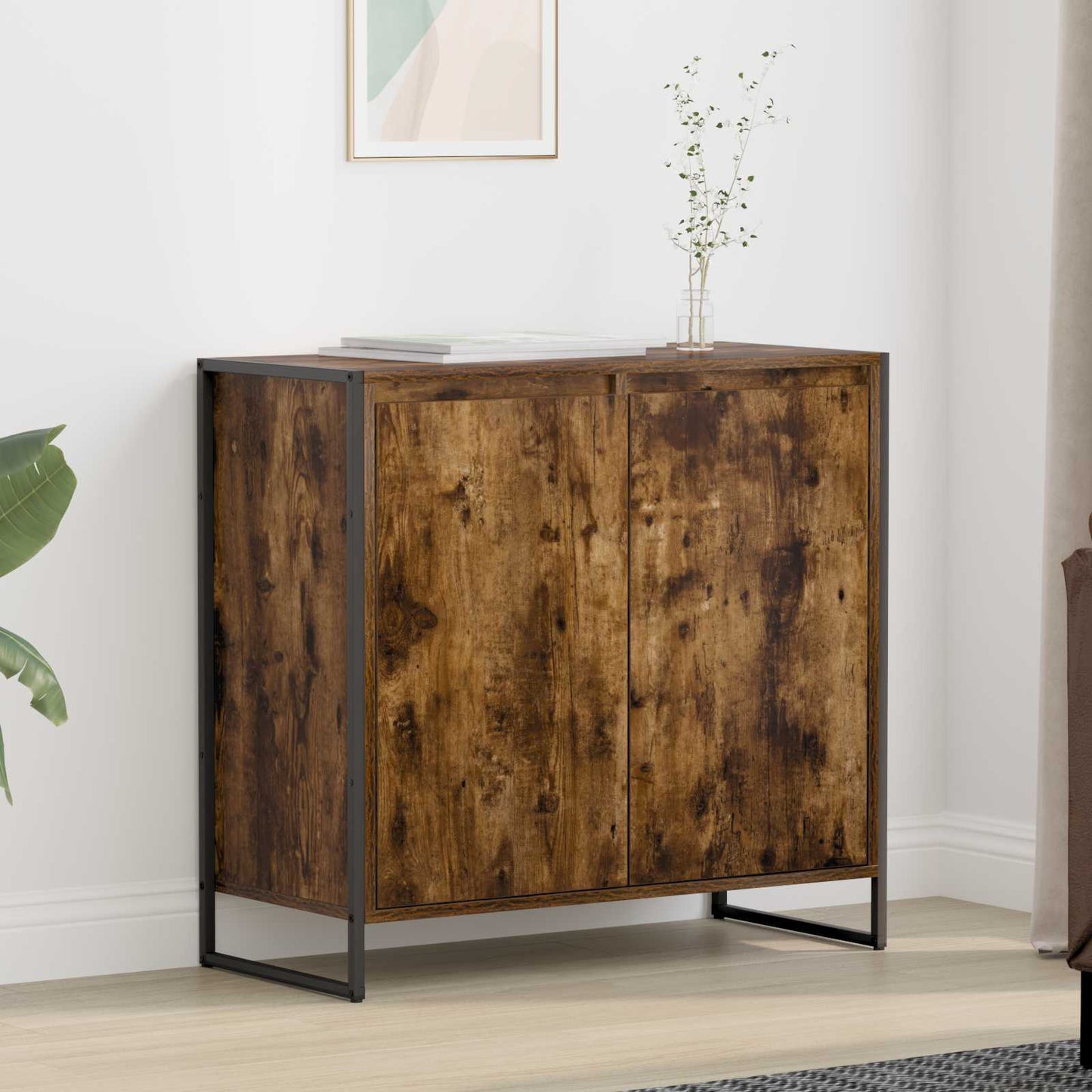 Sideskap Røyk Eik 79 x 36 x 75 cm Konstruert tre