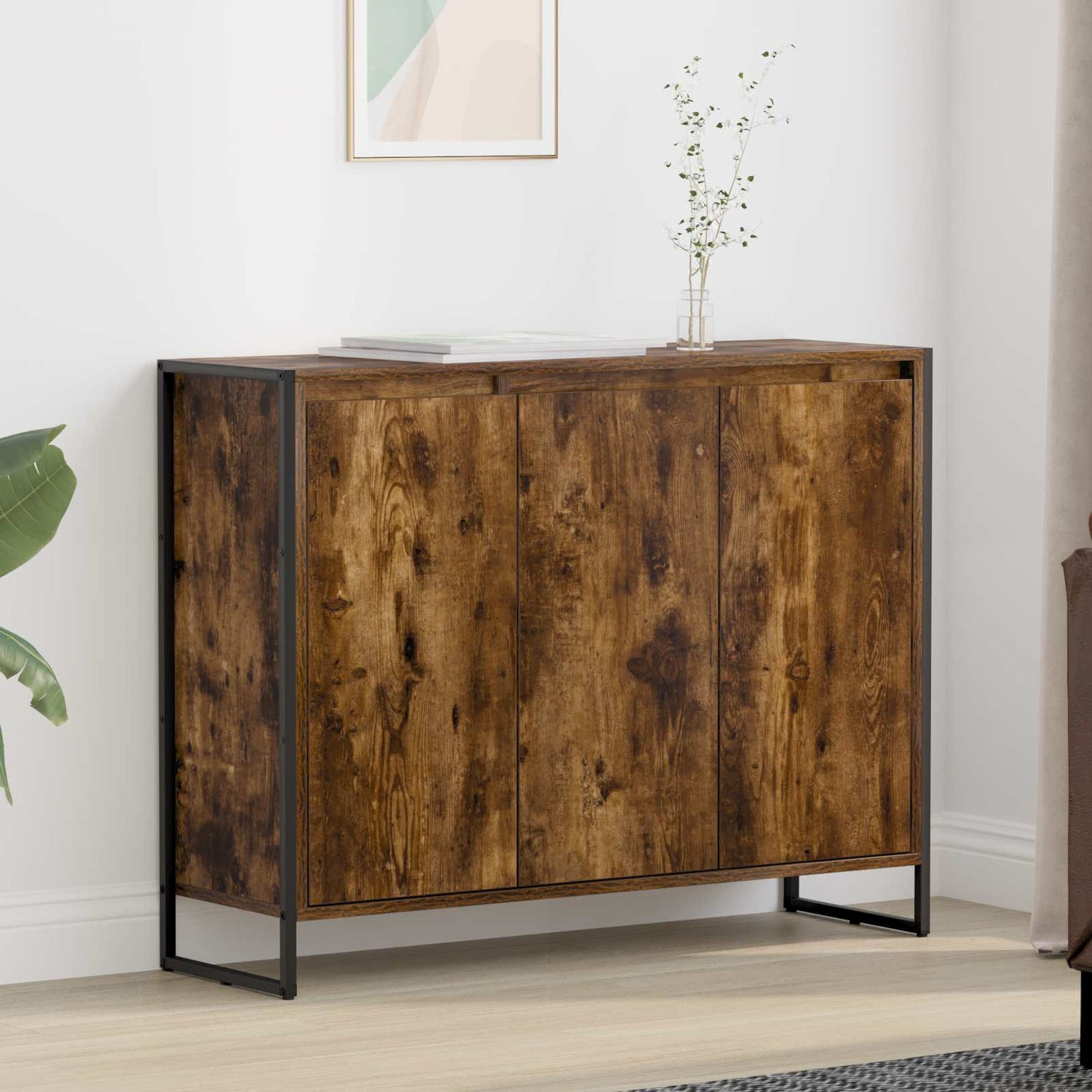 Sideskap Røyk Eik 96,5 x 30 x 75 cm Konstruert tre