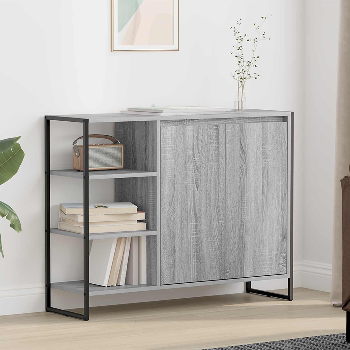 Sideskap Grå Sonoma 96.5 x 30 x 75 cm Konstruert tre
