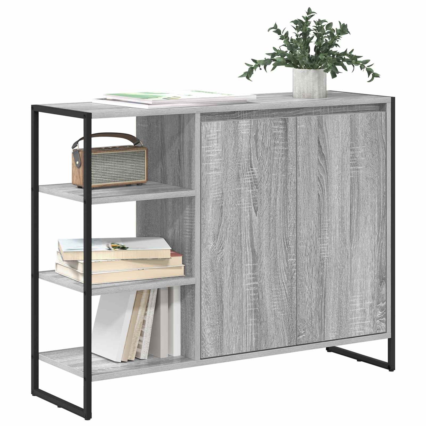 Sideskap Grå Sonoma 96.5 x 30 x 75 cm Konstruert tre