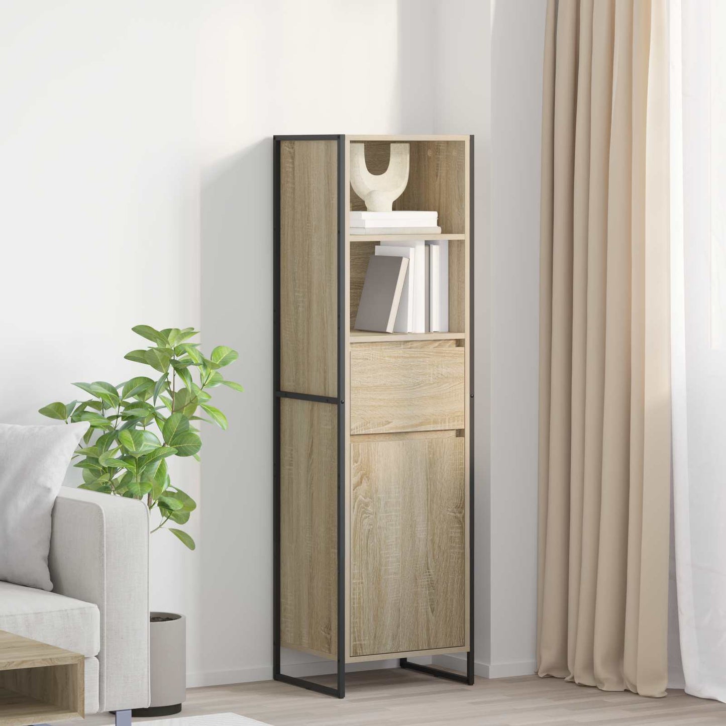 Bokskap med skuff Sonoma 43 x 36 x 150.5 cm Konstruert tre