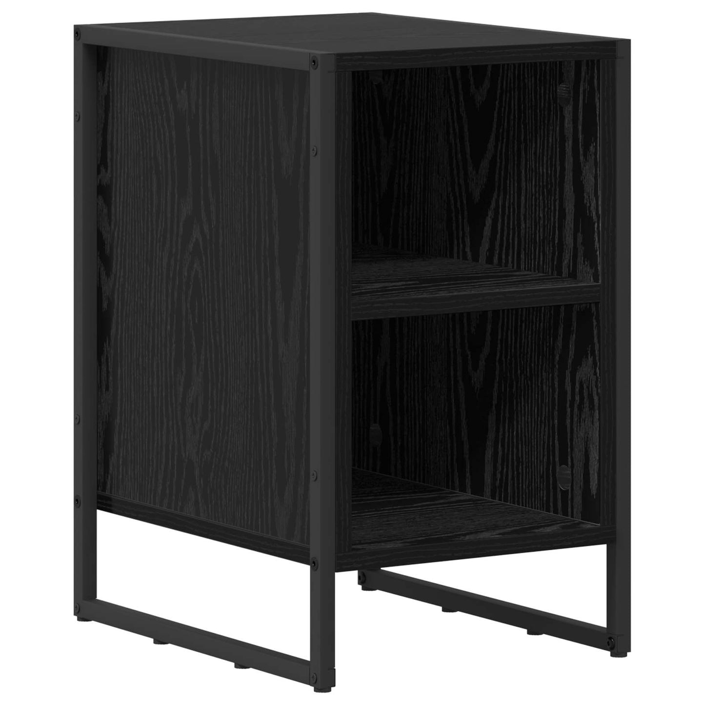 Nattbord 2 pcs Svart Eik 39.5 x 30 x 50 cm Konstruert tre