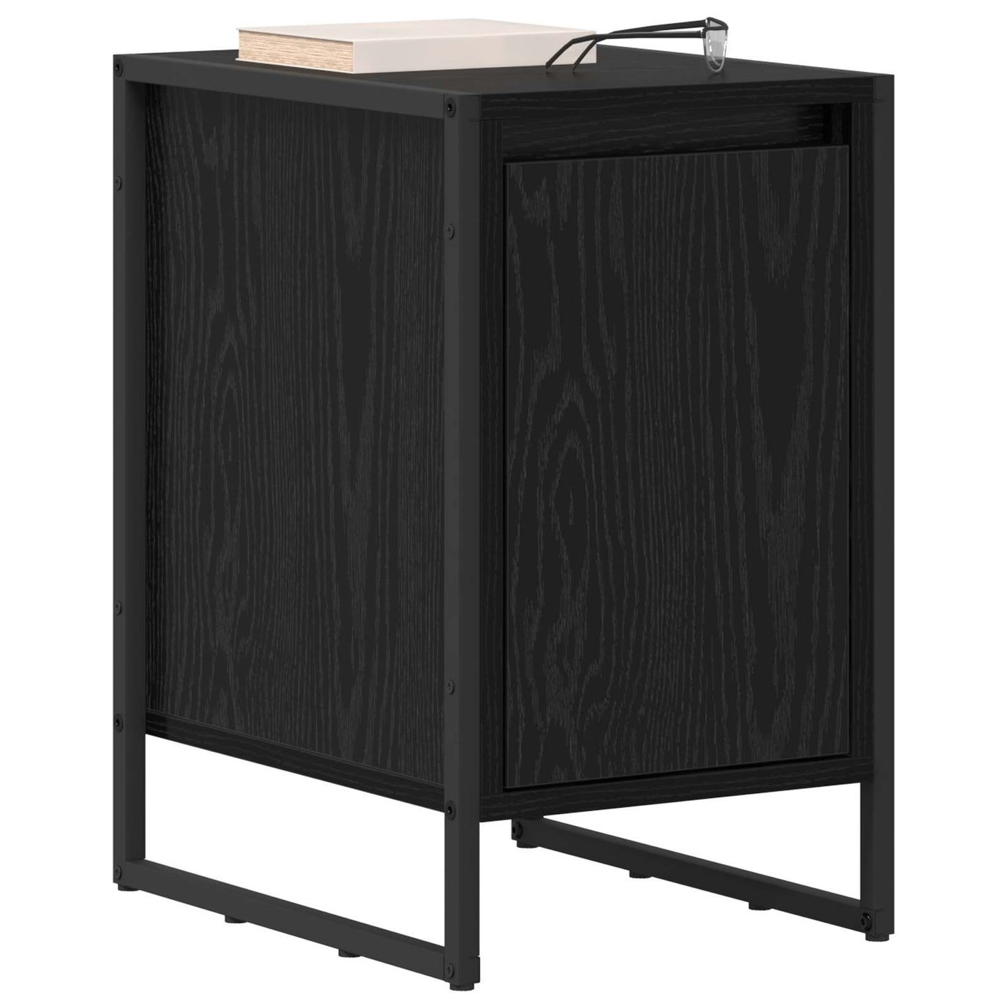 Nattbord 2 pcs Svart Eik 39,5 x 30 x 50 cm Konstruert tre