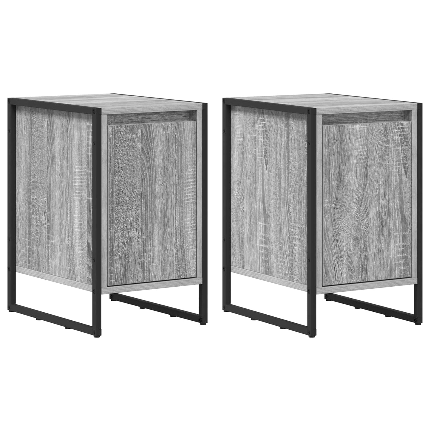 Nattbord 2 pcs Grå Sonoma 39,5 x 30 x 50 cm Konstruert tre