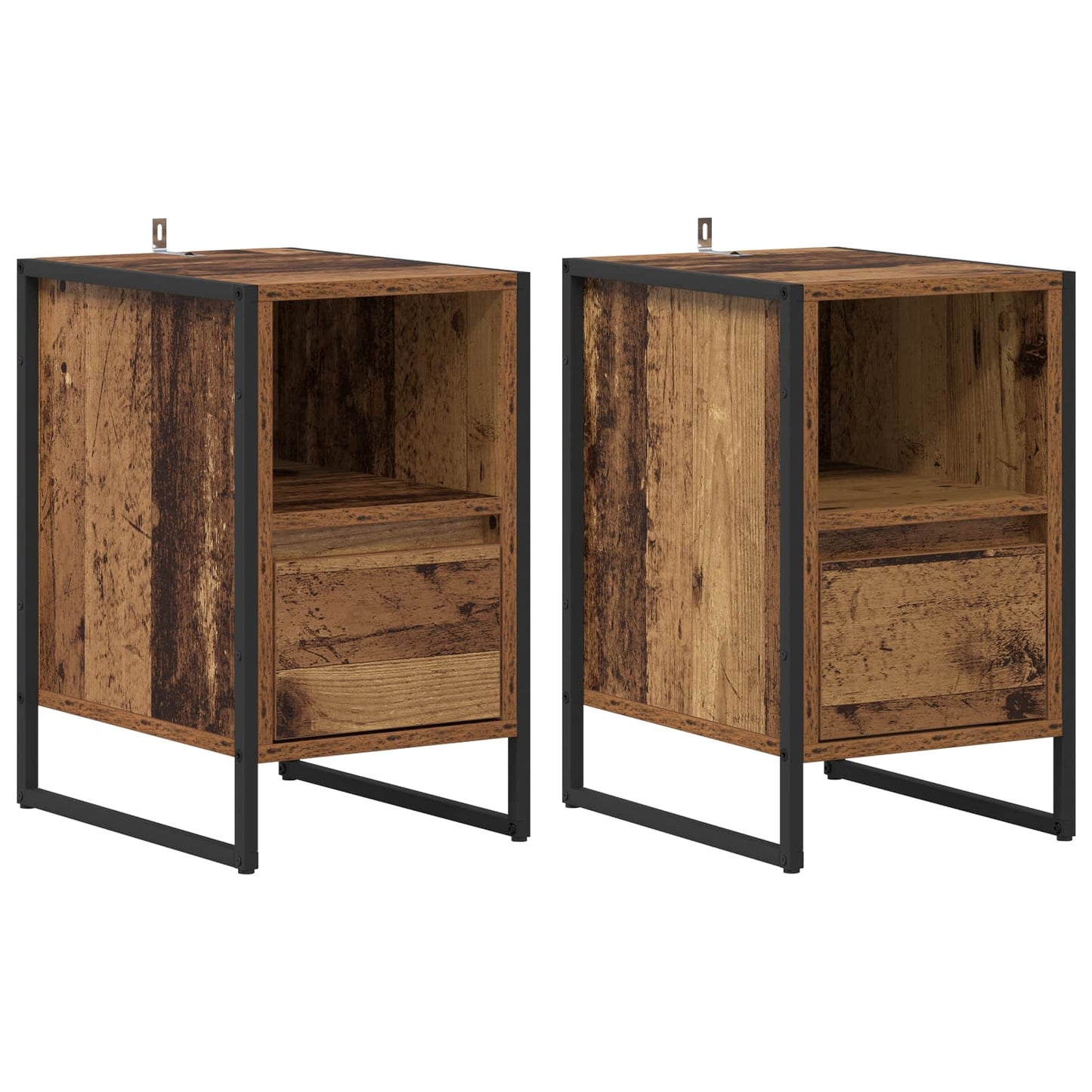 Nattbord 2 pcs Gamle tre 39,5 x 30 x 50 cm Konstruert tre