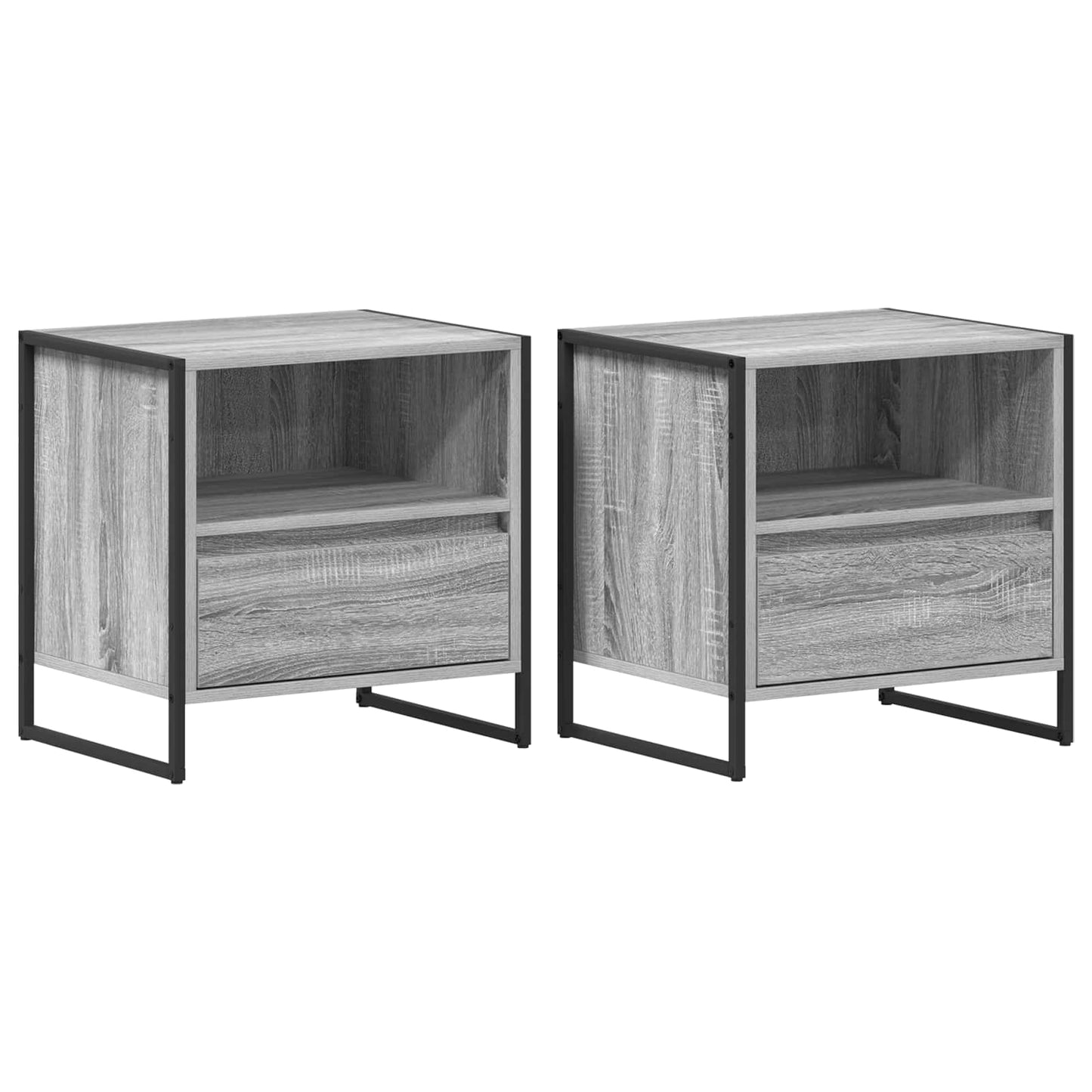 Nattbord 2 pcs Grå Sonoma 50 x 39,5 x 50 cm Konstruert tre