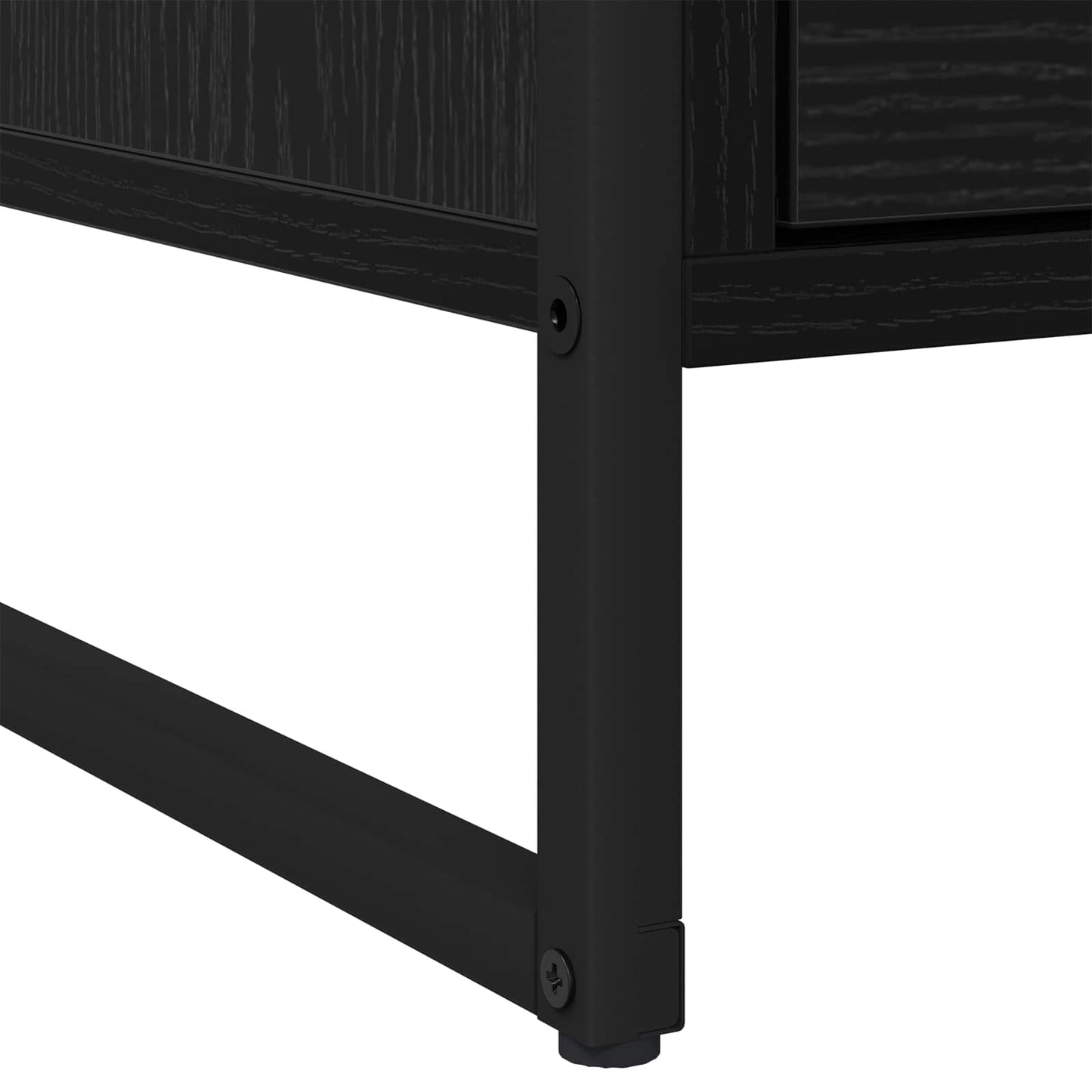 Nattbord med skuff Svart Eik 50 x 39.5 x 50 cm Konstruert tre