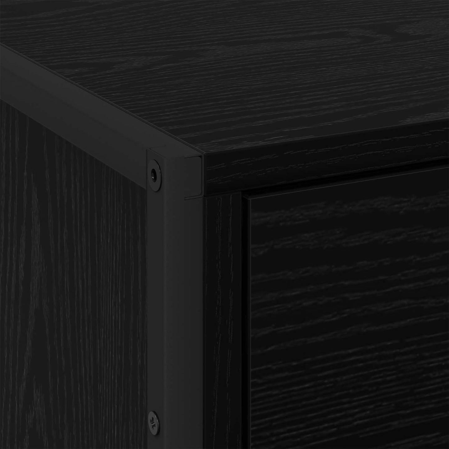 Nattbord 2 pcs Svart Eik 50 x 39.5 x 50 cm Konstruert tre