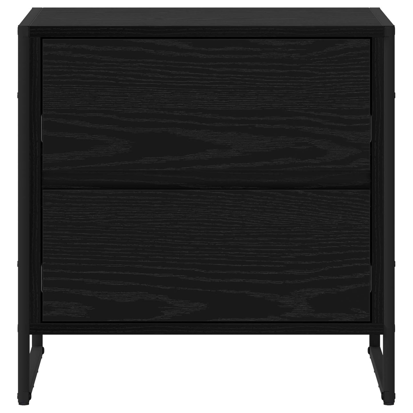 Nattbord 2 pcs Svart Eik 50 x 39.5 x 50 cm Konstruert tre