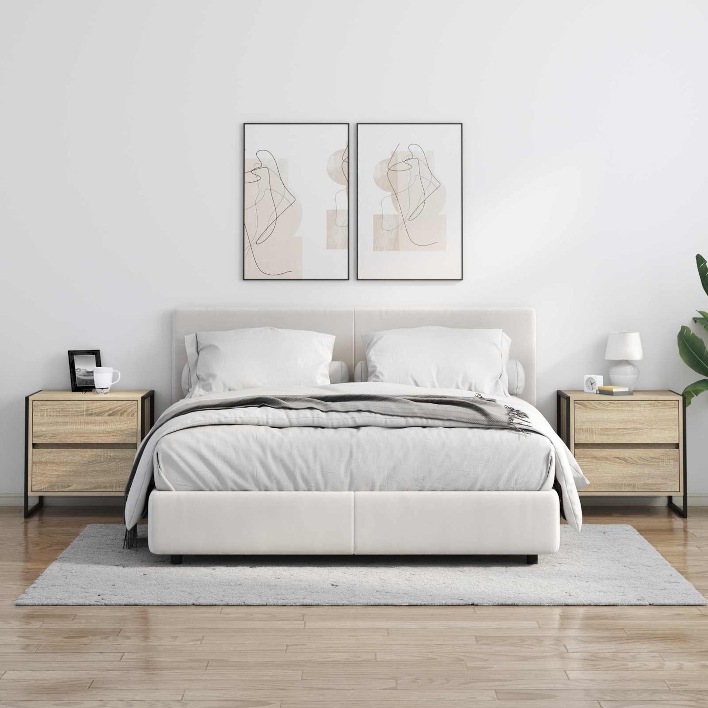 Nattbord 2 pcs Sonoma 50 x 39.5 x 50 cm Konstruert tre