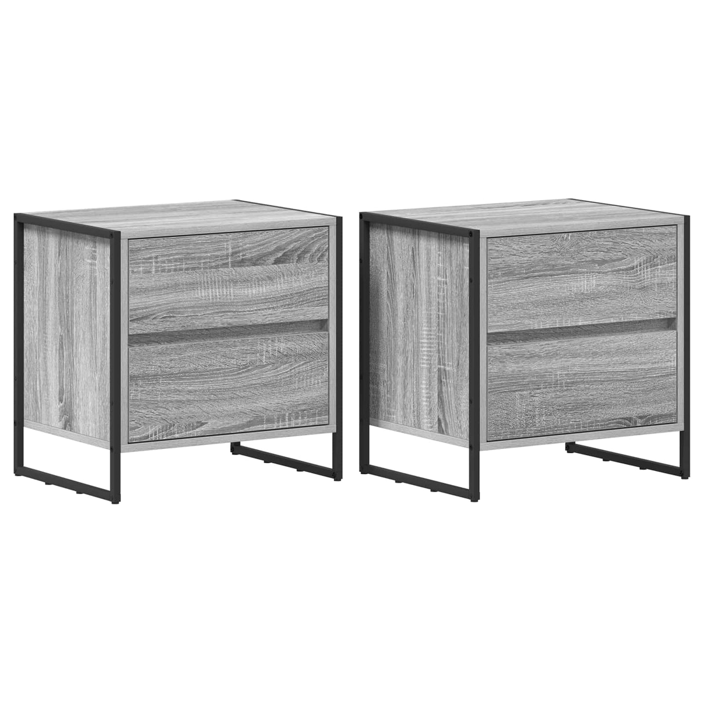 Nattbord 2 pcs Grå Sonoma 50 x 39.5 x 50 cm Konstruert tre