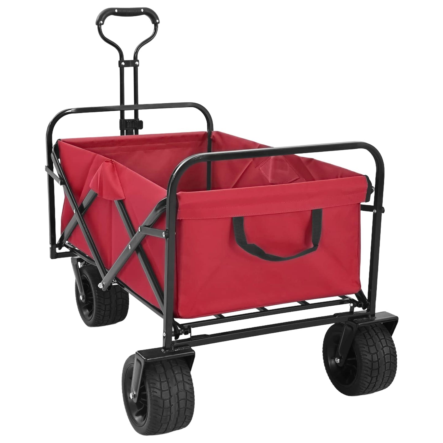Sammenleggbar Håndvogn Rød 89 x 63 x 96 cm Stål og Oxford-stoff vidaXL