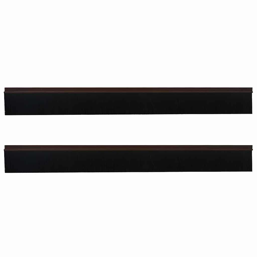 Selvhäftende dørbørstetninger 2 pcs Brun 100 cm