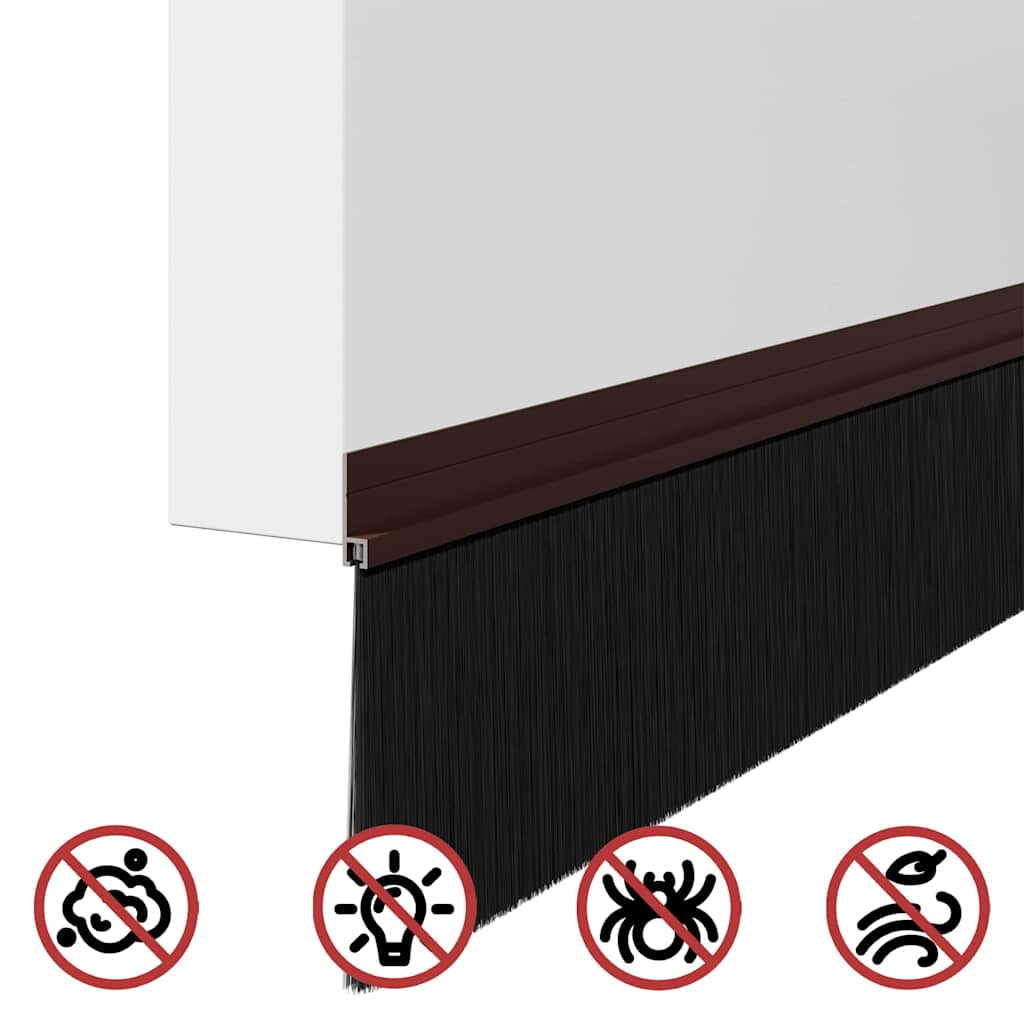 Selvhäftende dørbørstetninger 2 pcs Brun 100 cm