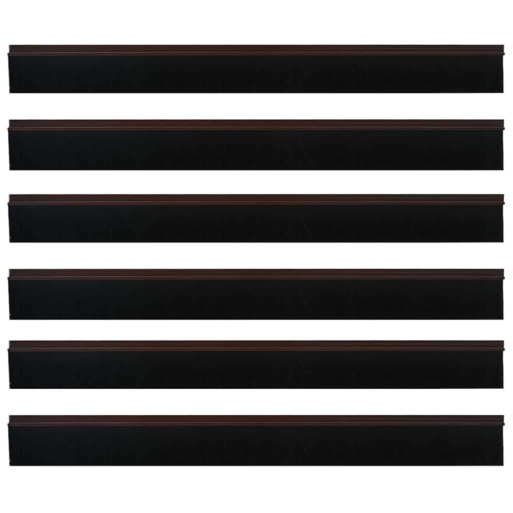 Selvhäftende dørbørstetninger 6 pcs Brun 100 cm