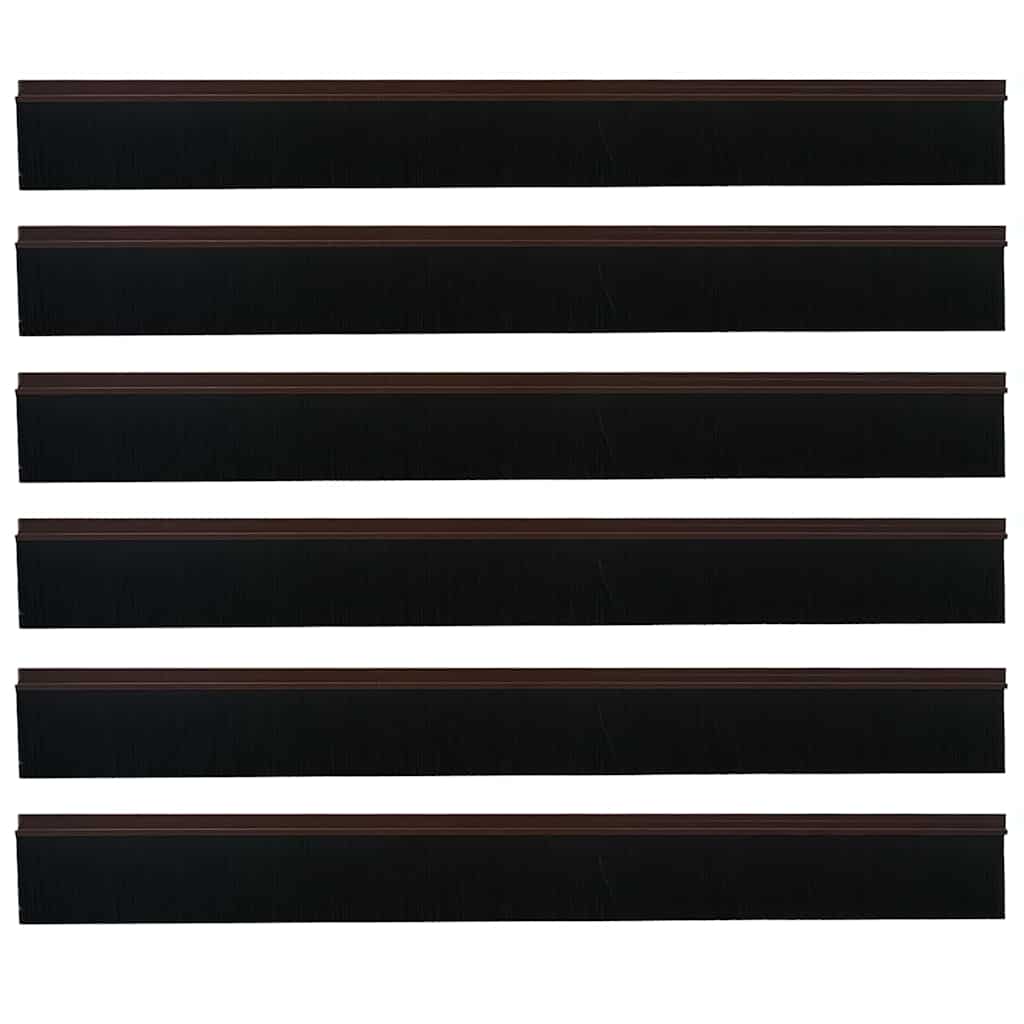 Selvhäftende dørbørstetninger 6 pcs Brun 100 cm