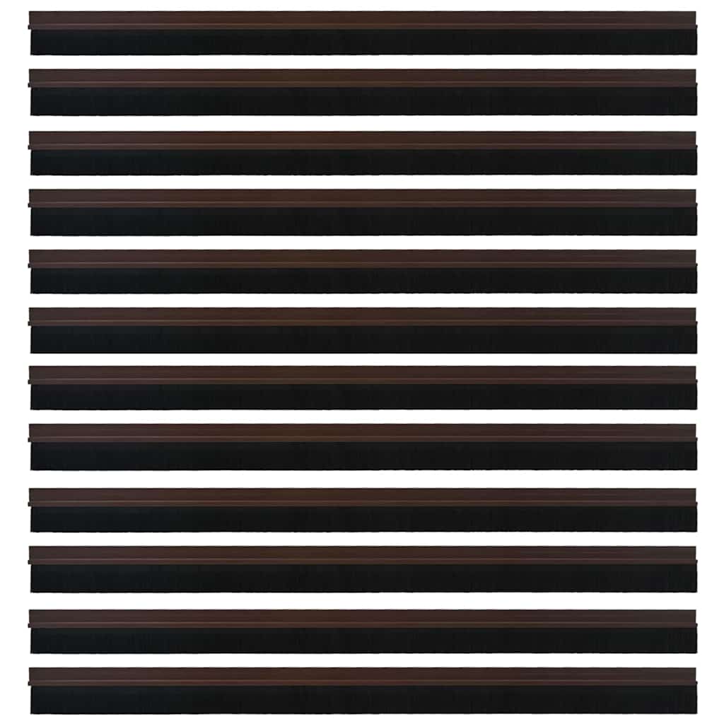 Selvhäftende dørbørstetninger 12 pcs Brun 100 cm
