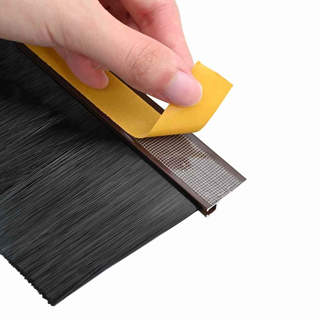 Selvhäftende dørbørstetninger 12 pcs Brun 100 cm
