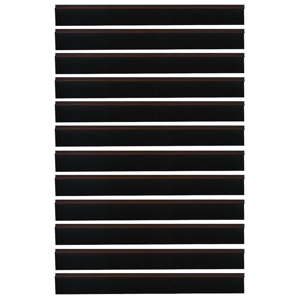 Selvhäftende dørbørstetninger 12 pcs Brun 100 cm