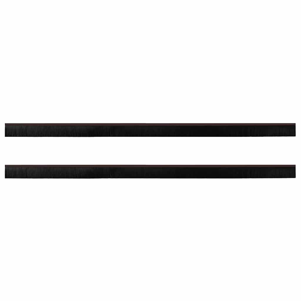 Selvhäftende dørbørstetninger 2 pcs Brun 100 cm